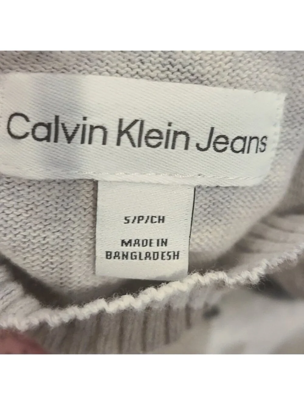 Calvin Klein Jeans grey camo lightweight knit sweater